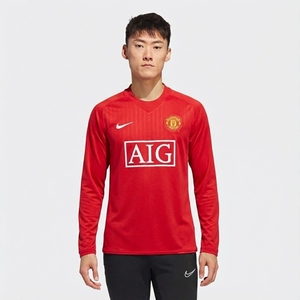 Camisola Retrô Manchester United 2007/08 I Manga Longa - imagem 1