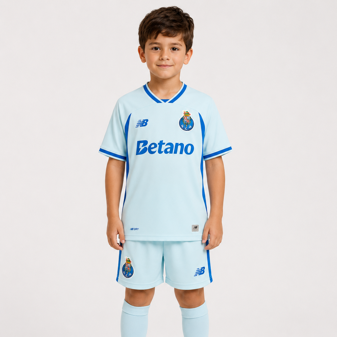 Conjunto Infantil Terceiro Equipamento 26/27 – Edição Azul