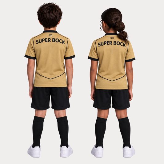 Conjunto Infantil SCP Alternativo Total 90 2026/27 – Dourado
