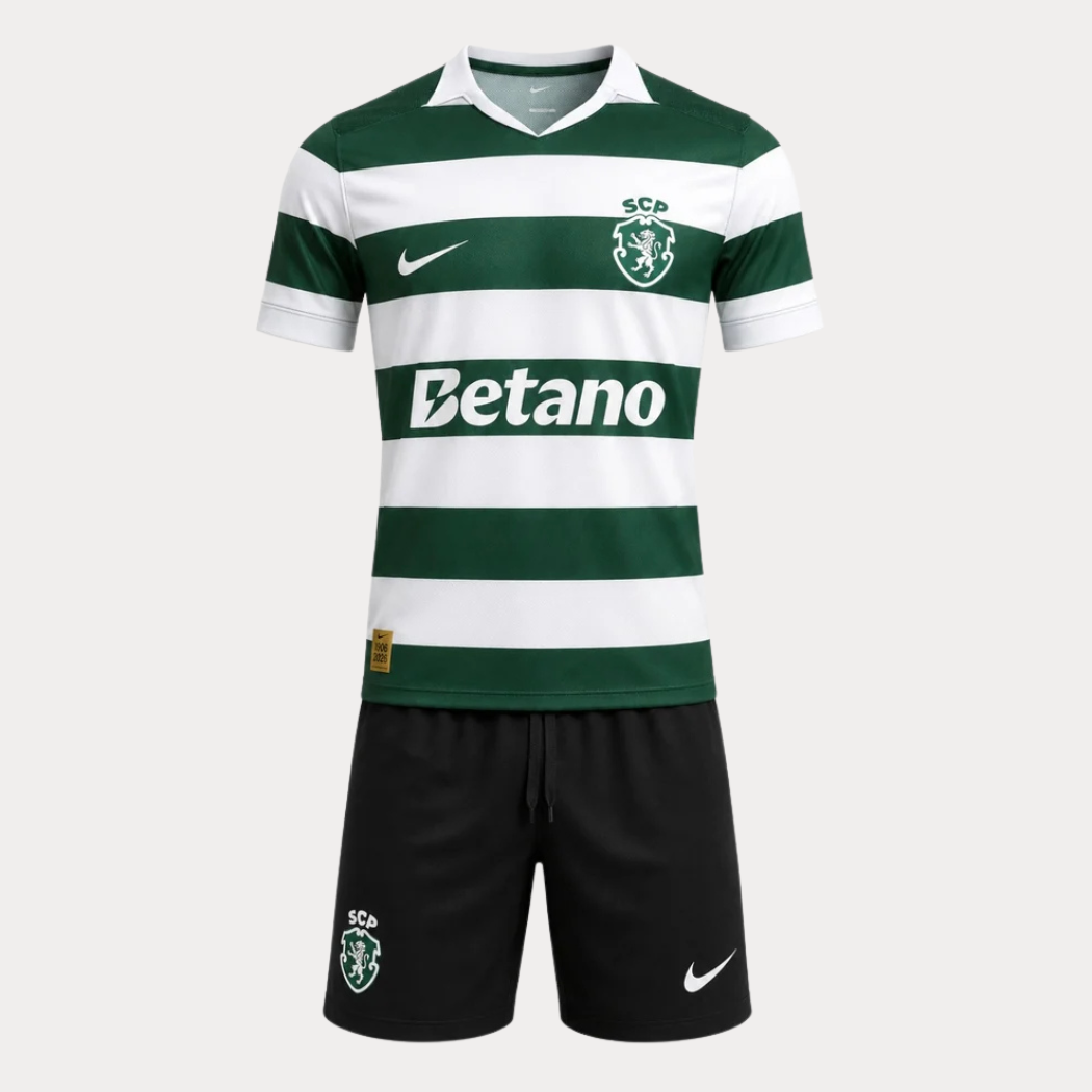 Conjunto Infantil SCP Principal 120.º Aniversário 2026/27 – Verde e Branco