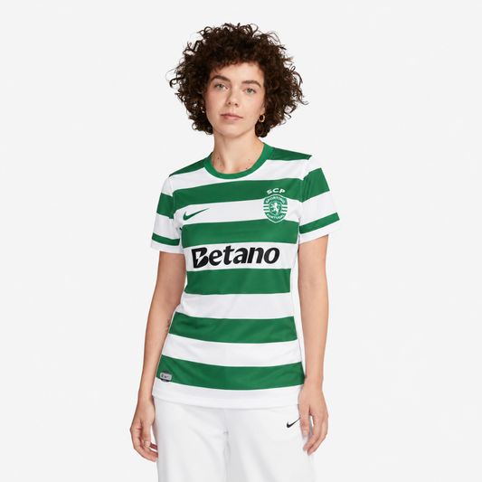 Camisola Feminina Principal 2025/26 – Verde e Branca