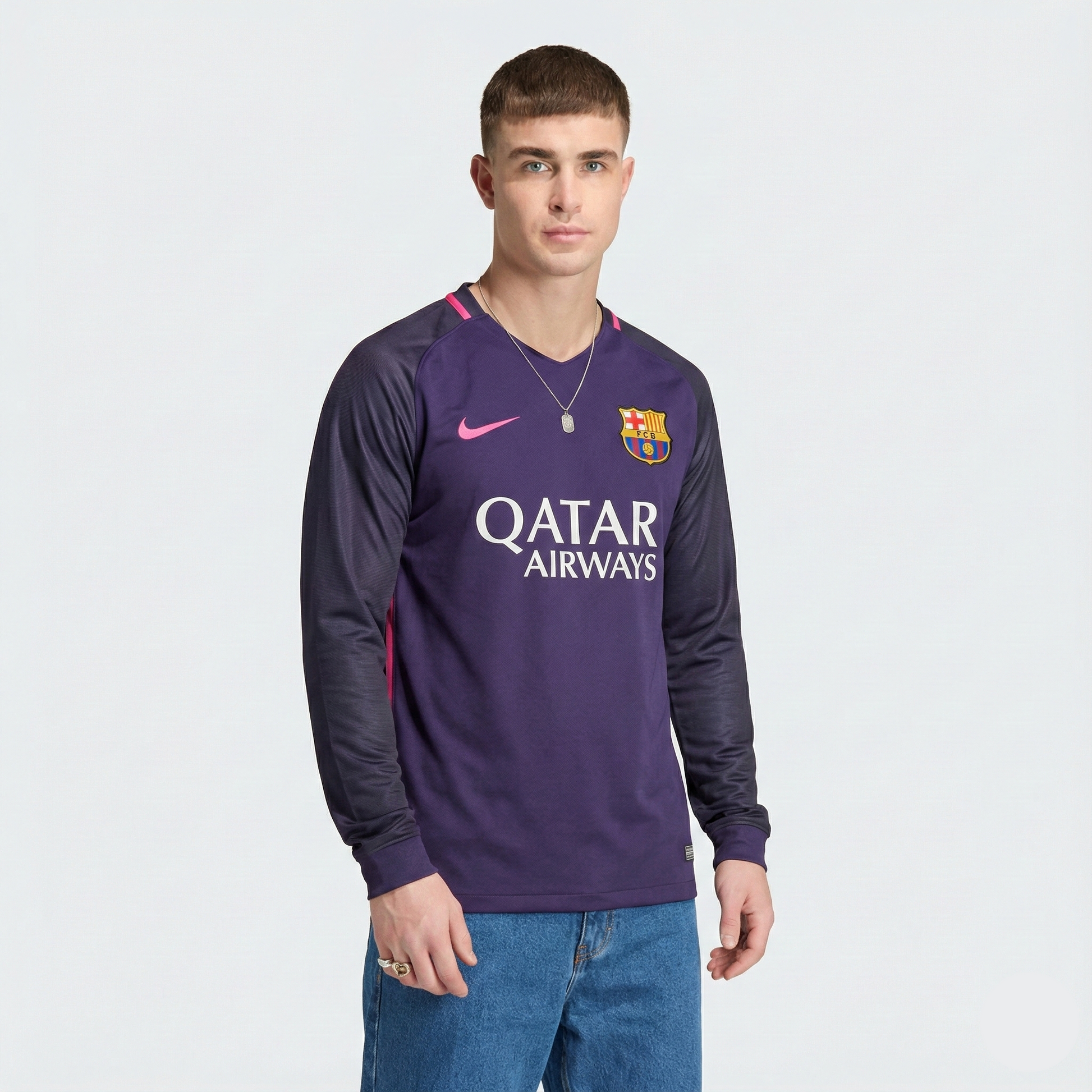 Camisola Retrô Barcelona 2016/17 I Manga Longa - imagem 1