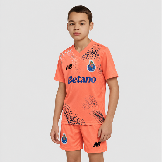 Conjunto Infantil Dragão 2026/27 – Guarda-Redes Alternativo Laranja