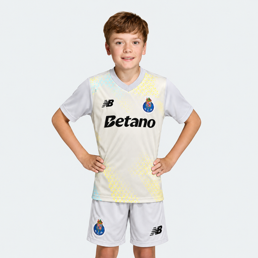 Conjunto Infantil Dragão 2026/27 – Terceiro Equipamento de Guarda-Redes Cinzento