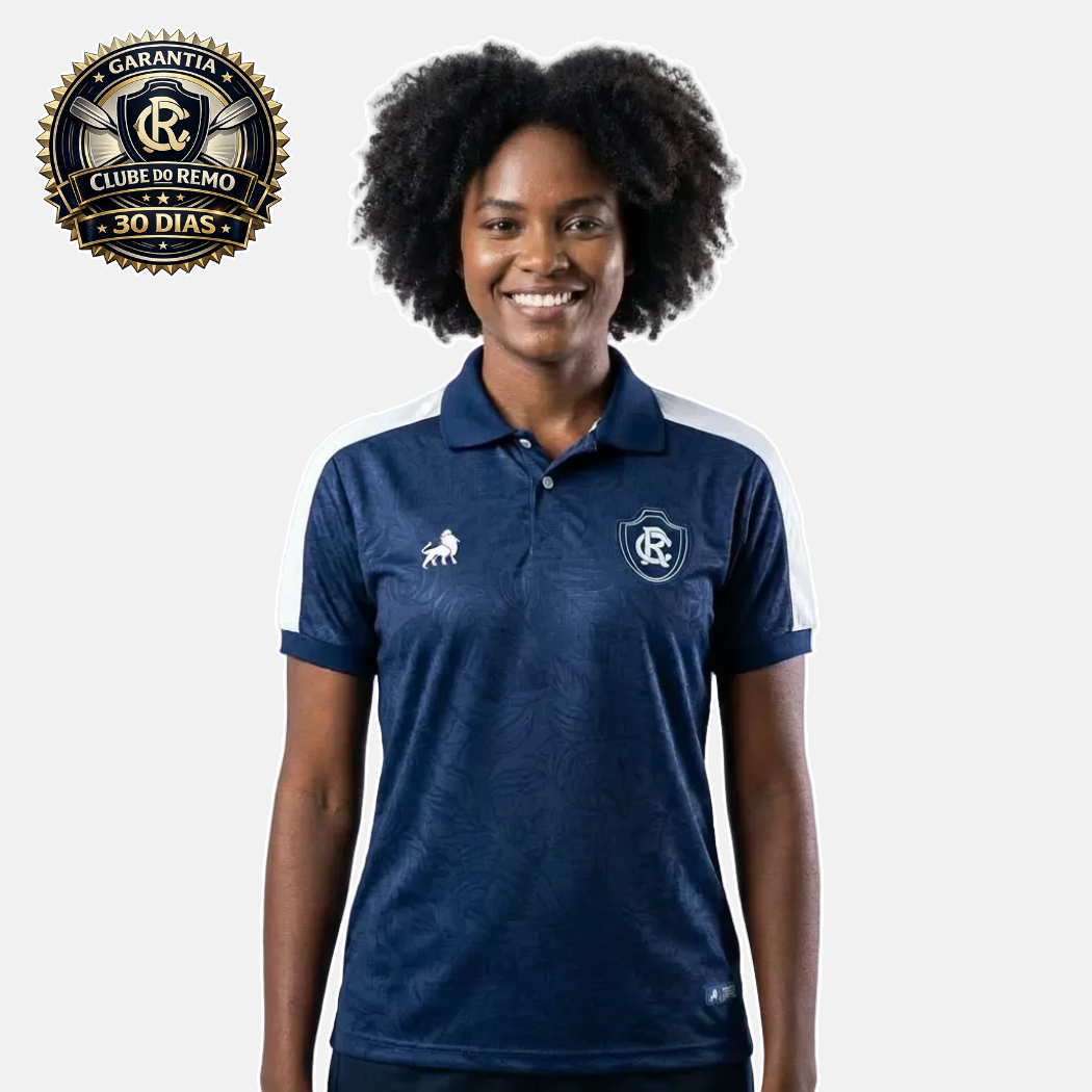 Camisa Polo Remo Azul e Branco Feminina 02 - imagem 1