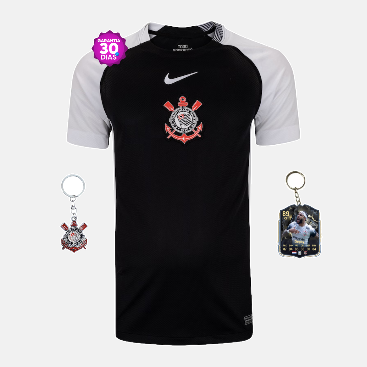Camisola Corinthians preto away 2025/26 - imagem 1