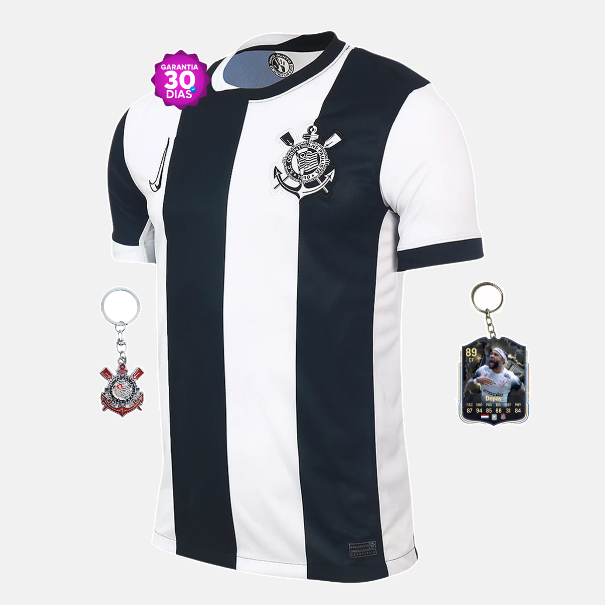 Camisola Corinthians Terceiro Listrado 2024/2025 - imagem 1