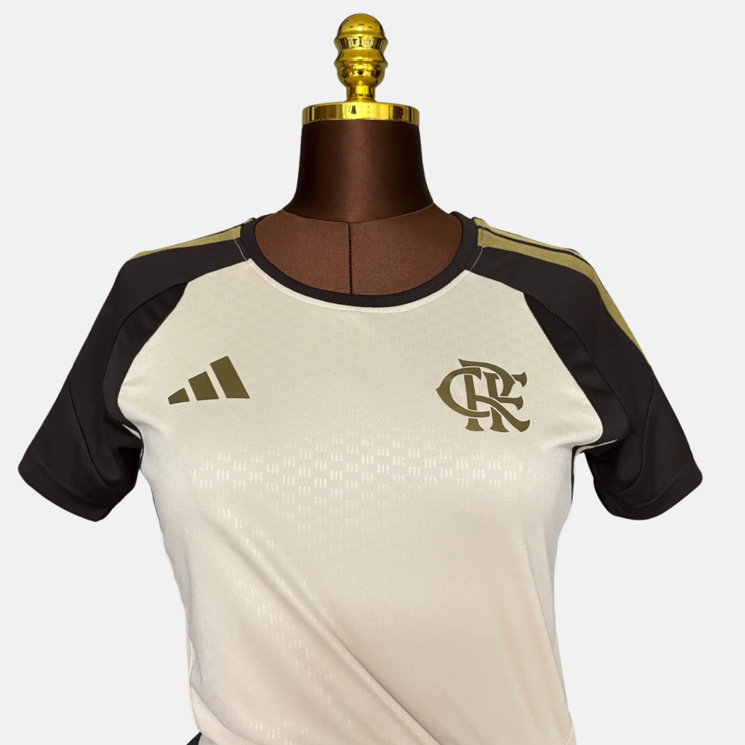 Camisola Feminina Treino Bege CR Flamengo 26 - imagem 2