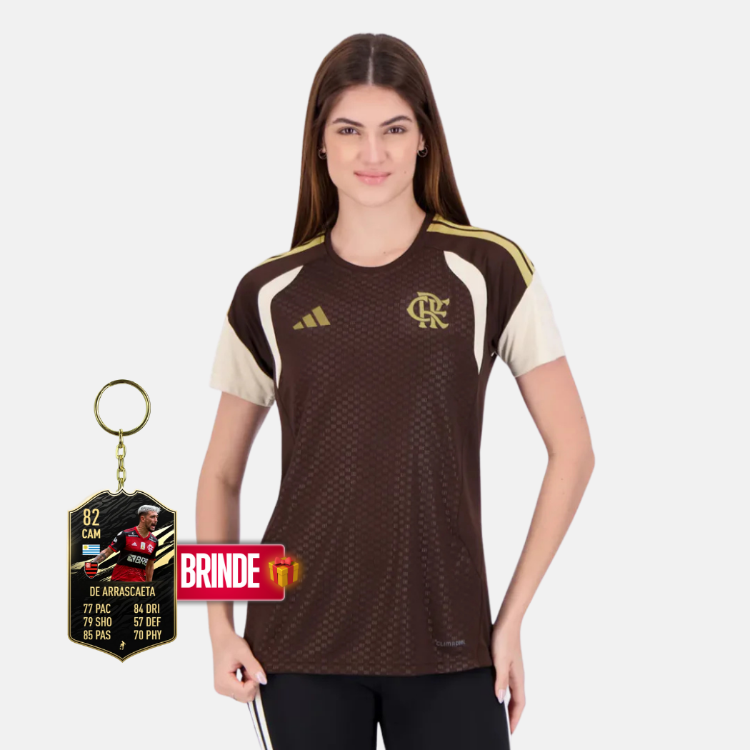 Camisola Feminina Treino Marrom CR Flamengo 26 - imagem 1