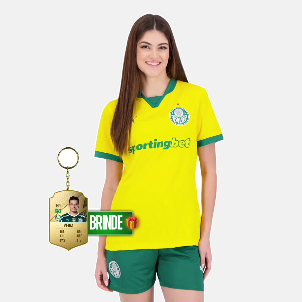 Camisola Palmeiras Feminina Amarela third 2025/26 - imagem 1