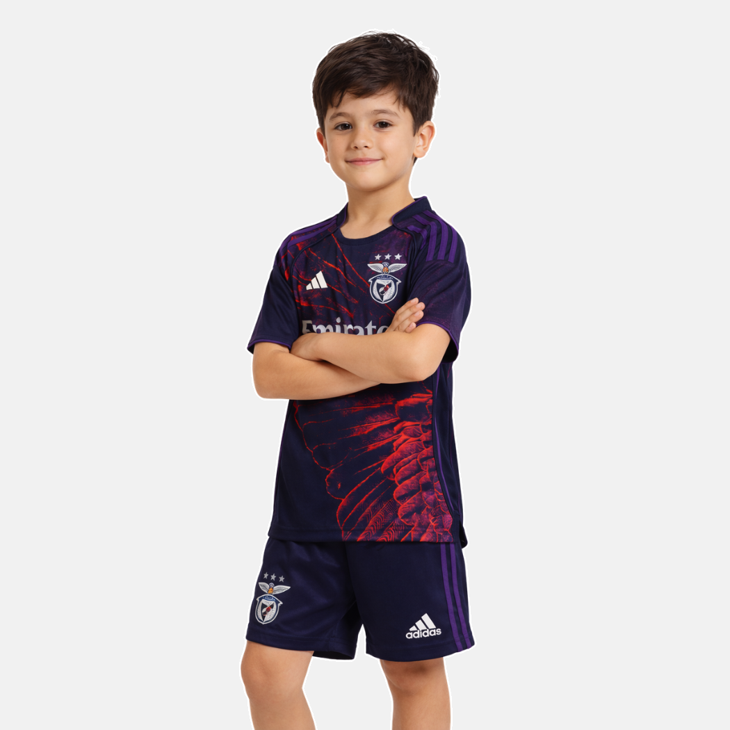Conjunto Infantil Benfica 4º Equipamento Águia Vhils - 2026/27 - imagem 2