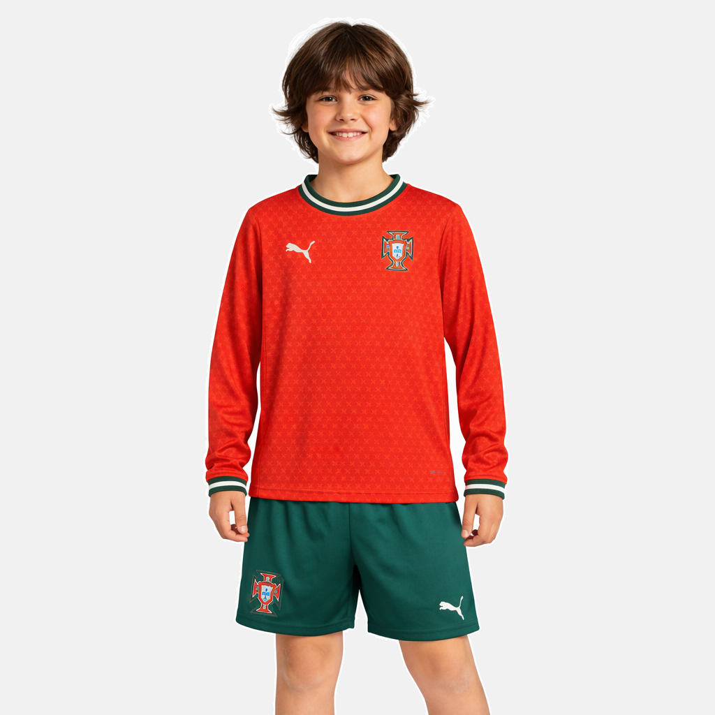 Conjunto Infantil Portugal Principal Manga Longa - 2025 - imagem 1
