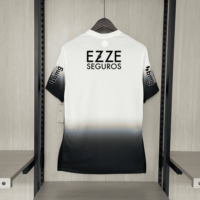 Camisola Corinthians I Todos os Patrocínios 24/25 Branco e Preto - imagem 2