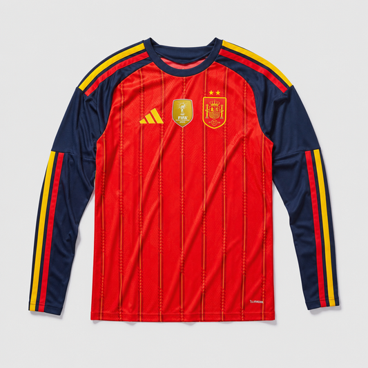 Camisola Espanha Principal 2026/27 – Manga Comprida Versão Jogador